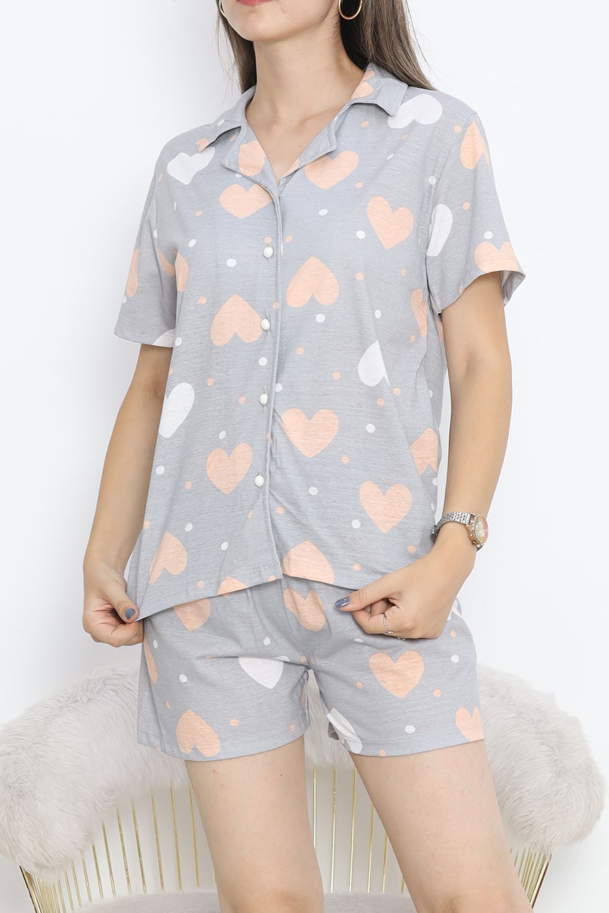 Front Button Shorts Set Gripudra