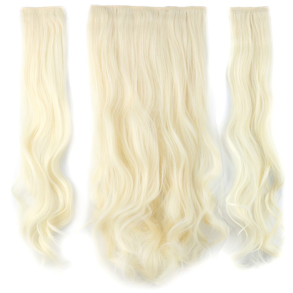 Kanekalon Fiber Synthetic Wavy Half Moon + 2 Side Hair Snaps / Platinum