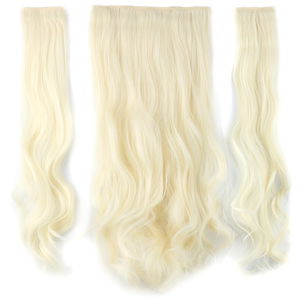 Kanekalon Fiber Synthetic Wavy Half Moon + 2 Side Hair Snaps / Platinum