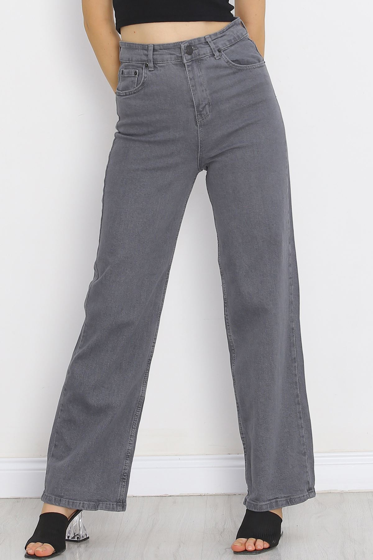 Palazzo Jeans Pants Light Smoked1