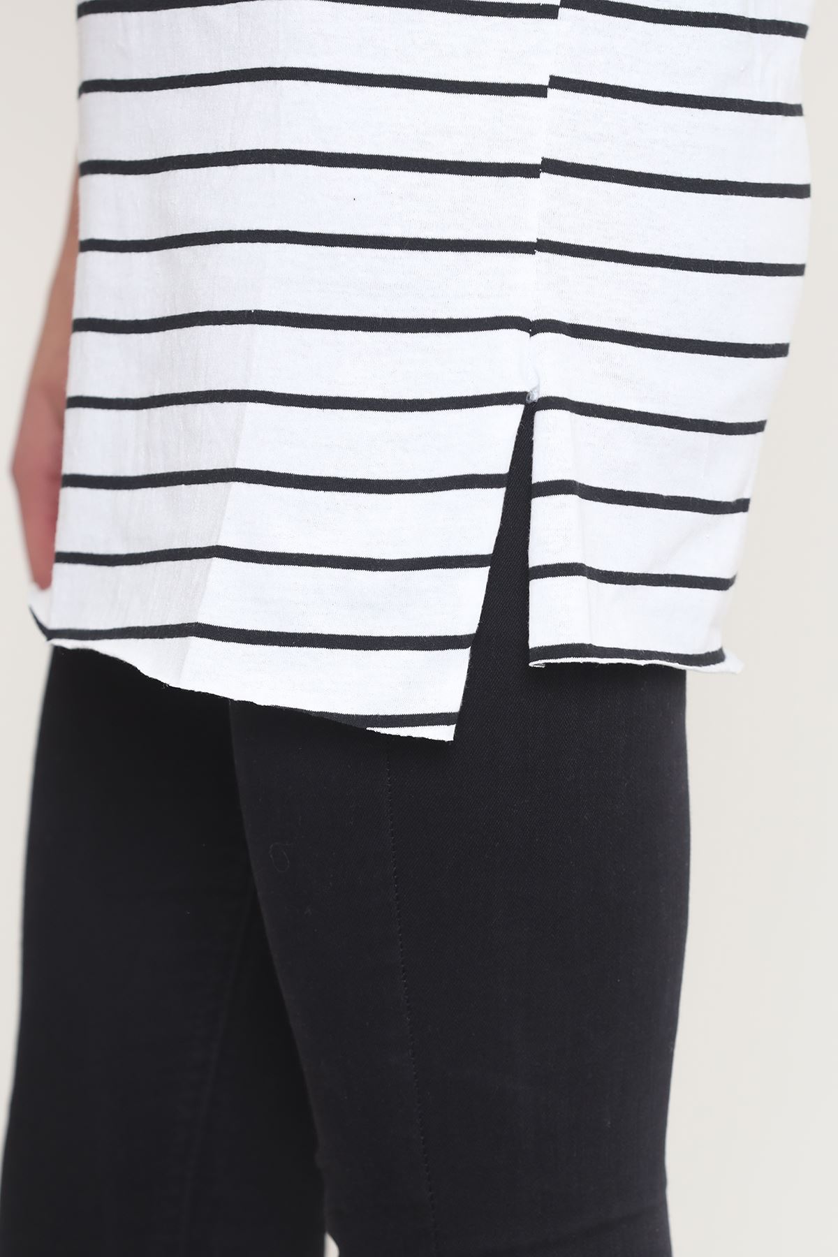 Striped Tunic White-Black