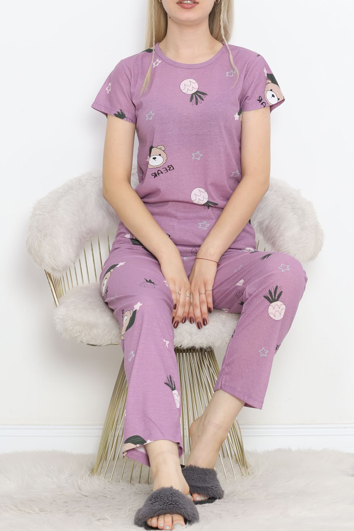 Patterned Pajama Set Koyulila