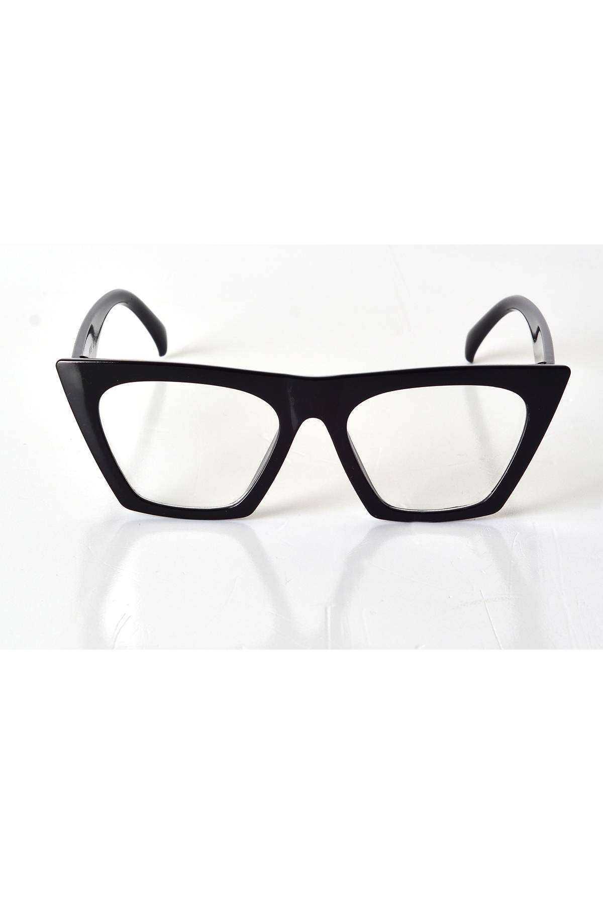 Black Framed Clear Glass Unisex Style Glasses