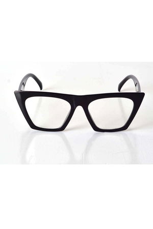 Black Framed Clear Glass Unisex Style Glasses