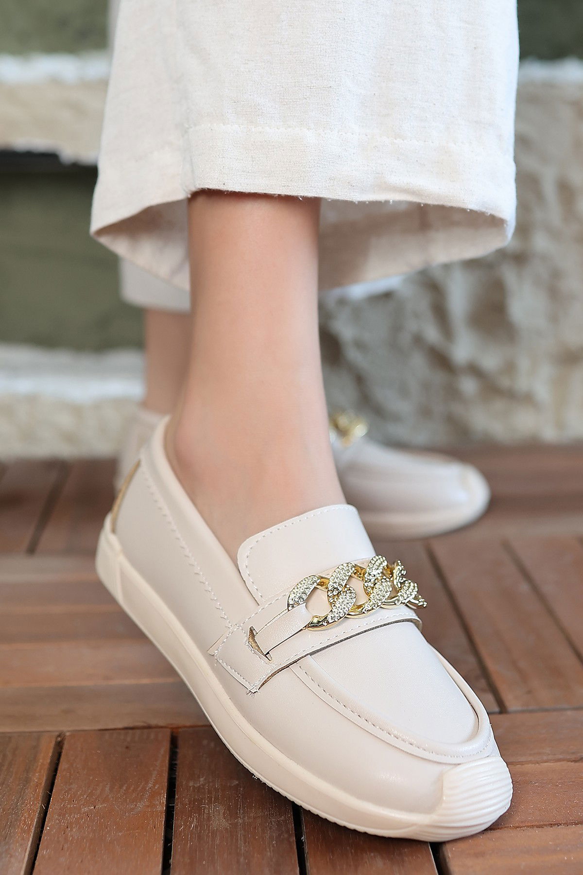 Beige Skin Babet Shoes