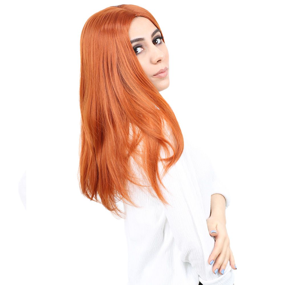 Kanekalon Fiber Synthetic Medium Straight Wig without bangs / Copper