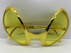 Retro Glasses - 80s 90s Party Glasses Gold Color 8x13 cm