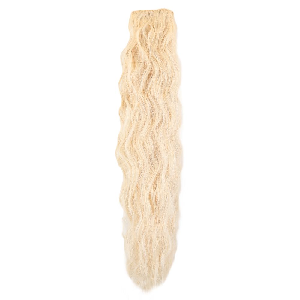 Kanekalon Fiber Synthetic Embossed Wavy 8 Piece Hair Snaps / Platinum