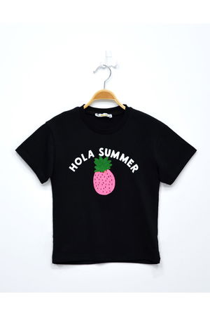 3-7 Years Embroidered T-Shirt Black