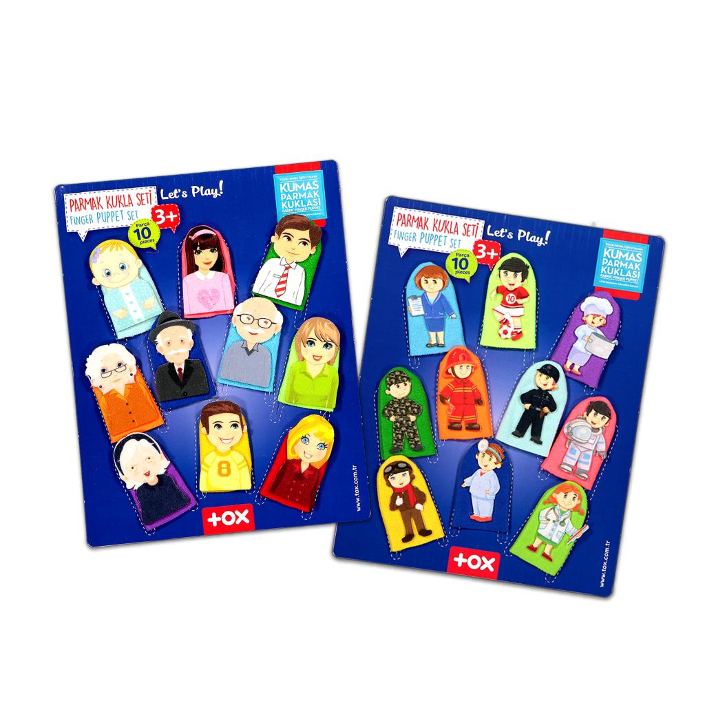 2 Sets - 20 Pieces Professions and Family Members 20 Pieces Finger Puppets