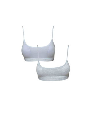 White and Gray Bustier with Padded Rope Straps 2pcs