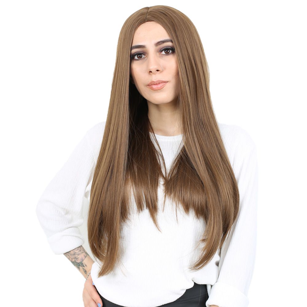 Kanekalon Fiber Synthetic Long Straight Wig / Auburn