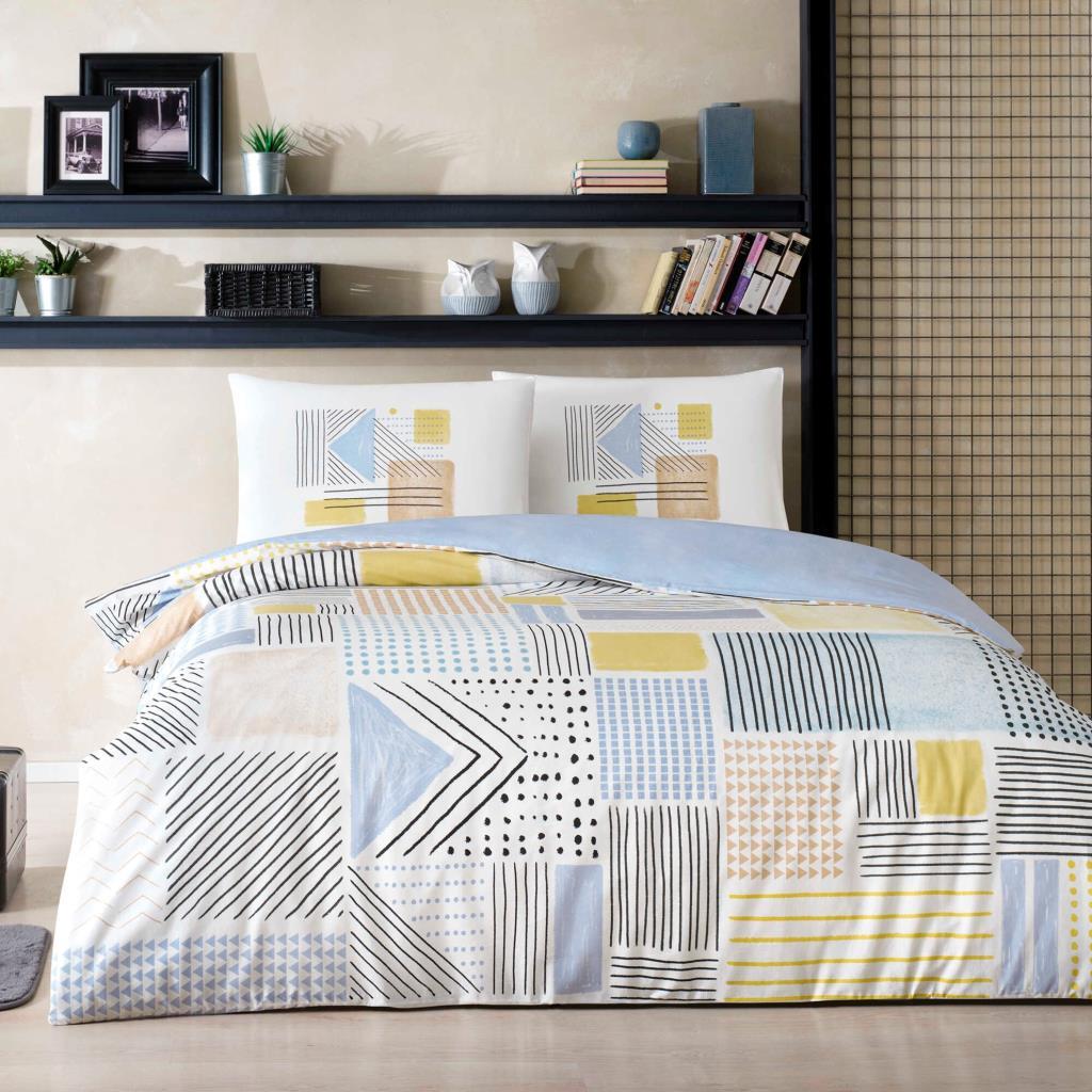 Ranforce Single Duvet Cover Set Hugo Blue