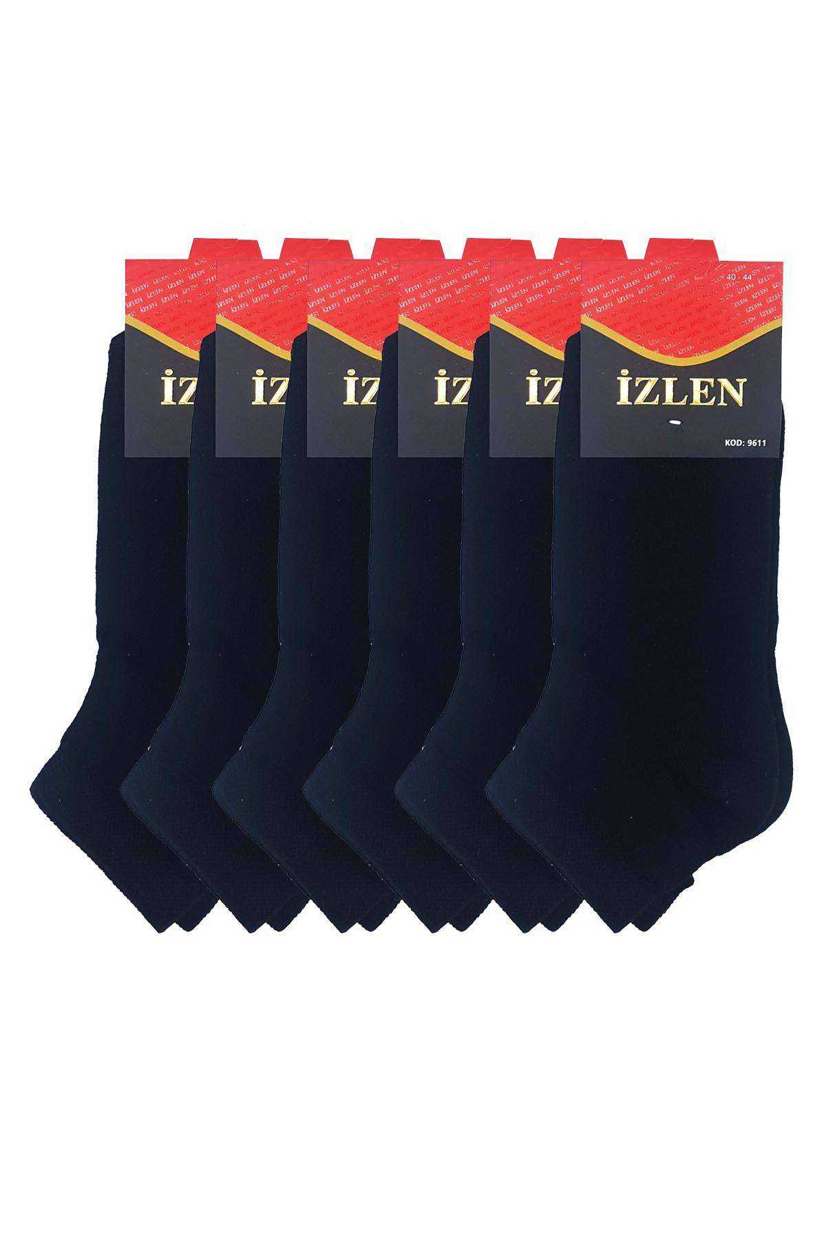 Black Men's Short Sport Socks 6 Pairs