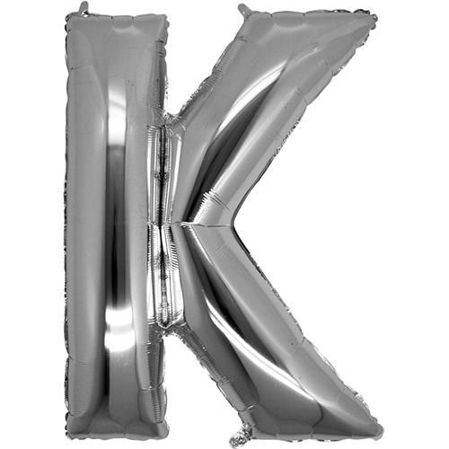 K Letter Foil Balloon Silver Color 40 inch