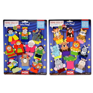 2 Sets - 20 Pieces Fairy Tale Heroes and Safari Animals Finger Puppet