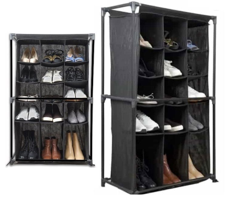 Shoe Rack - 15 Compartment Fabric Shoe Cabinet