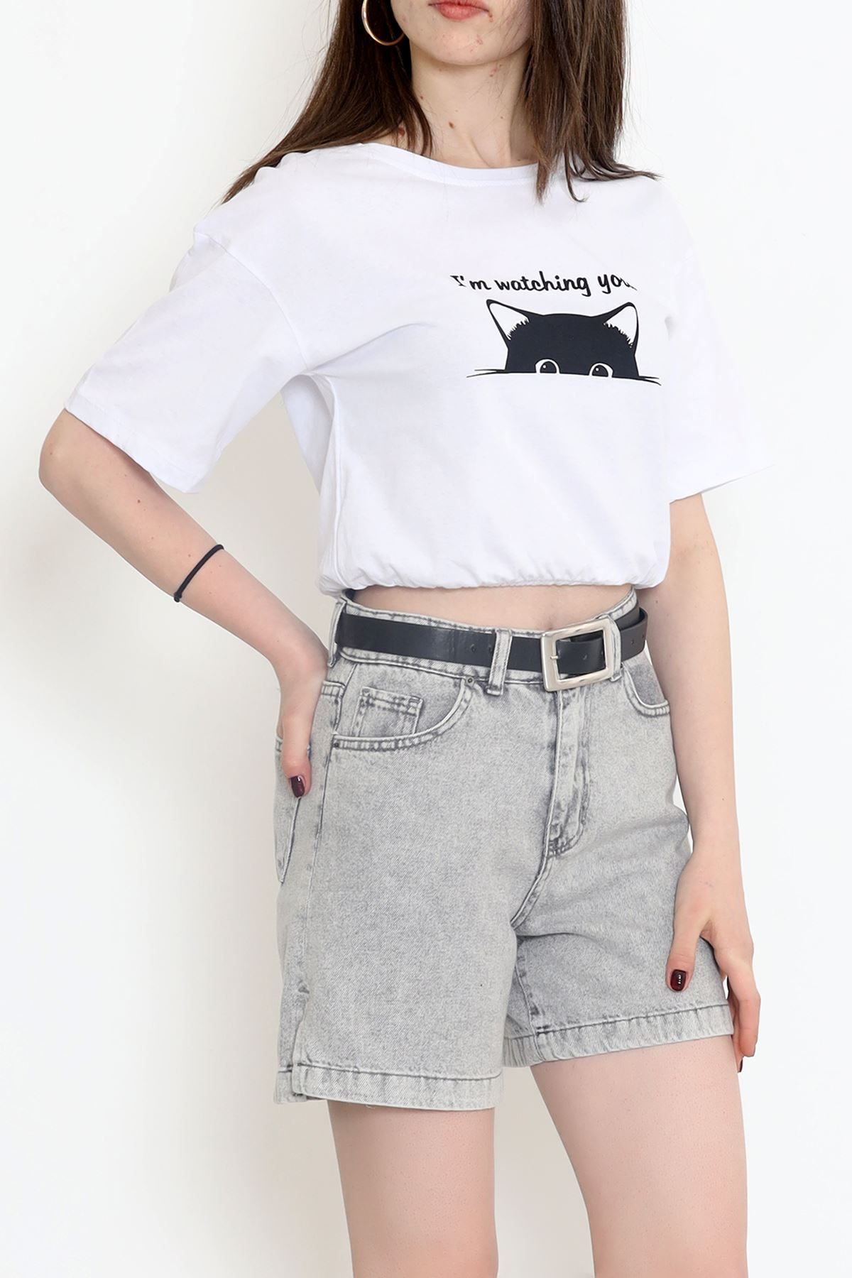 Elastic Waist T-Shirt White