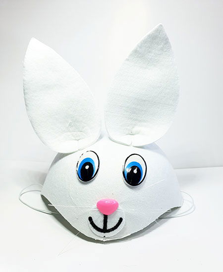 White Color Rabbit Hat with Ears Animal Hat