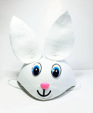 White Color Rabbit Hat with Ears Animal Hat