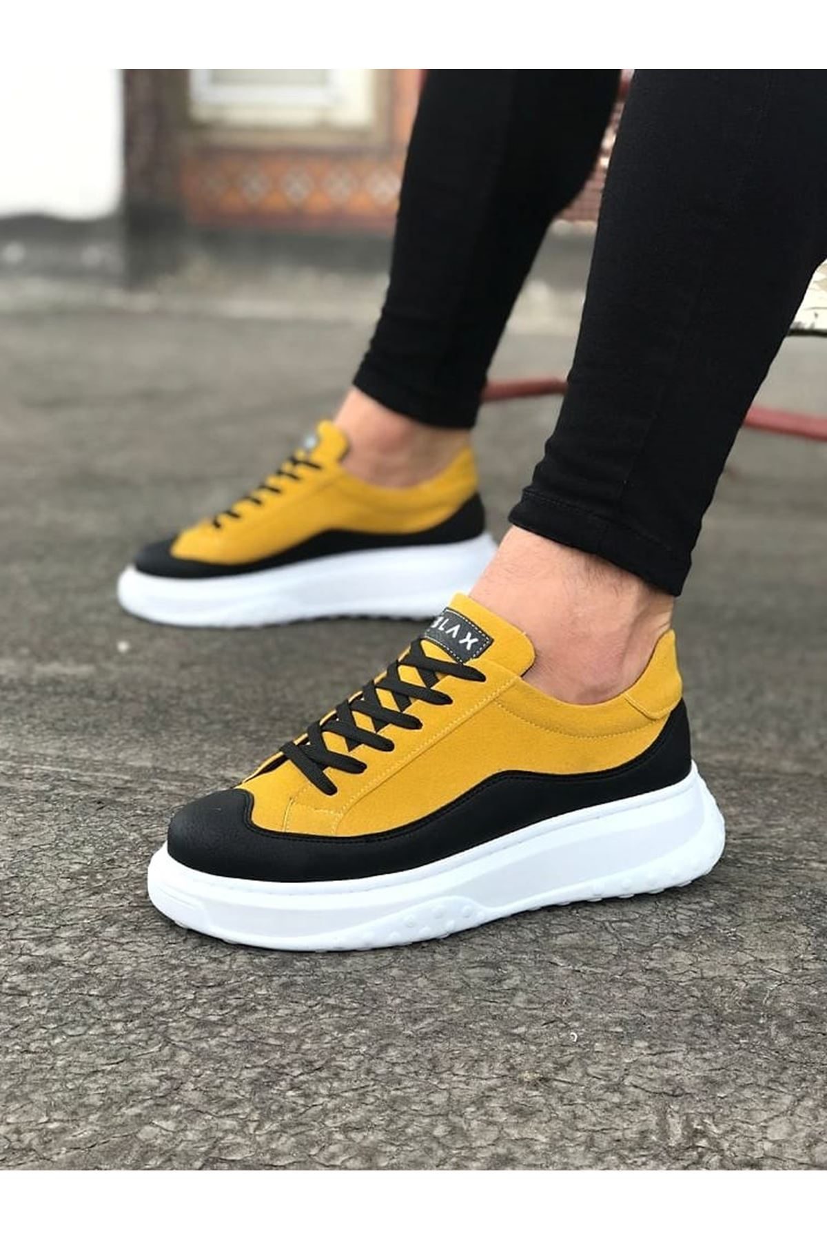 Black Yellow Men's Shoes