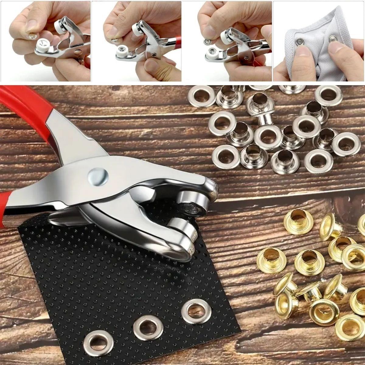 Metal 200pcs Stainless Steel Snaps and Pliers Set Machine Bird Eye Pliers Baby Clothes Snap Fastener Assembly Set