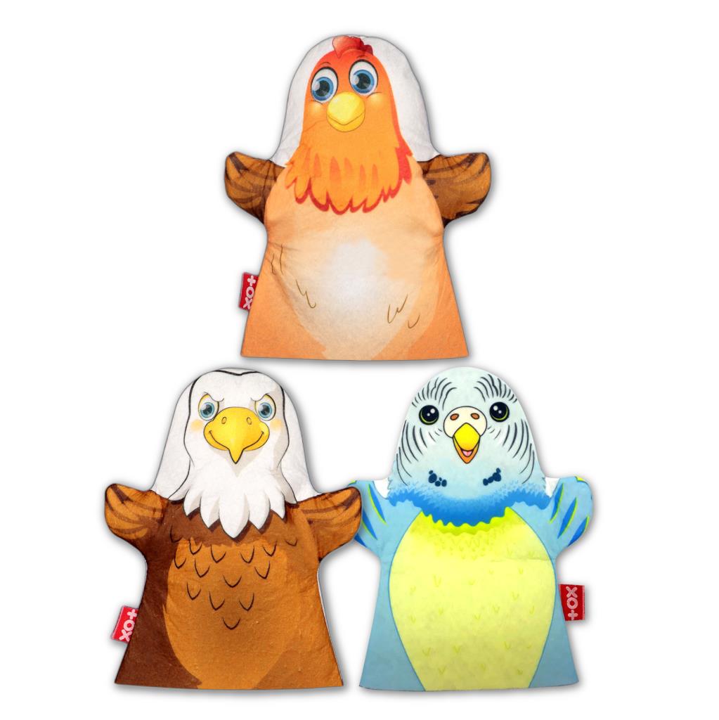 3 Piece Flying Animals Felt Hand Puppet Set , Educational Toy