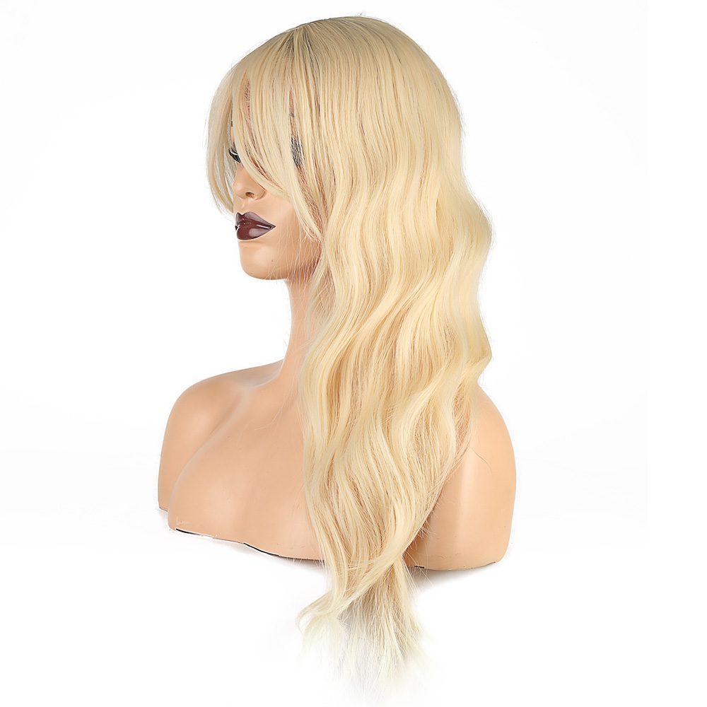 Kanekalon Fiber Synthetic Medium Wig with Wavy Special Bangs / Platinum