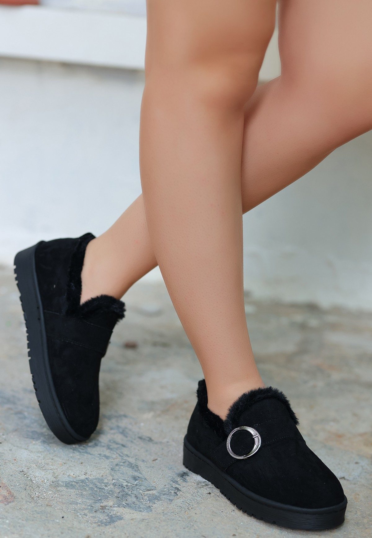 Black Suede Babet Shoes