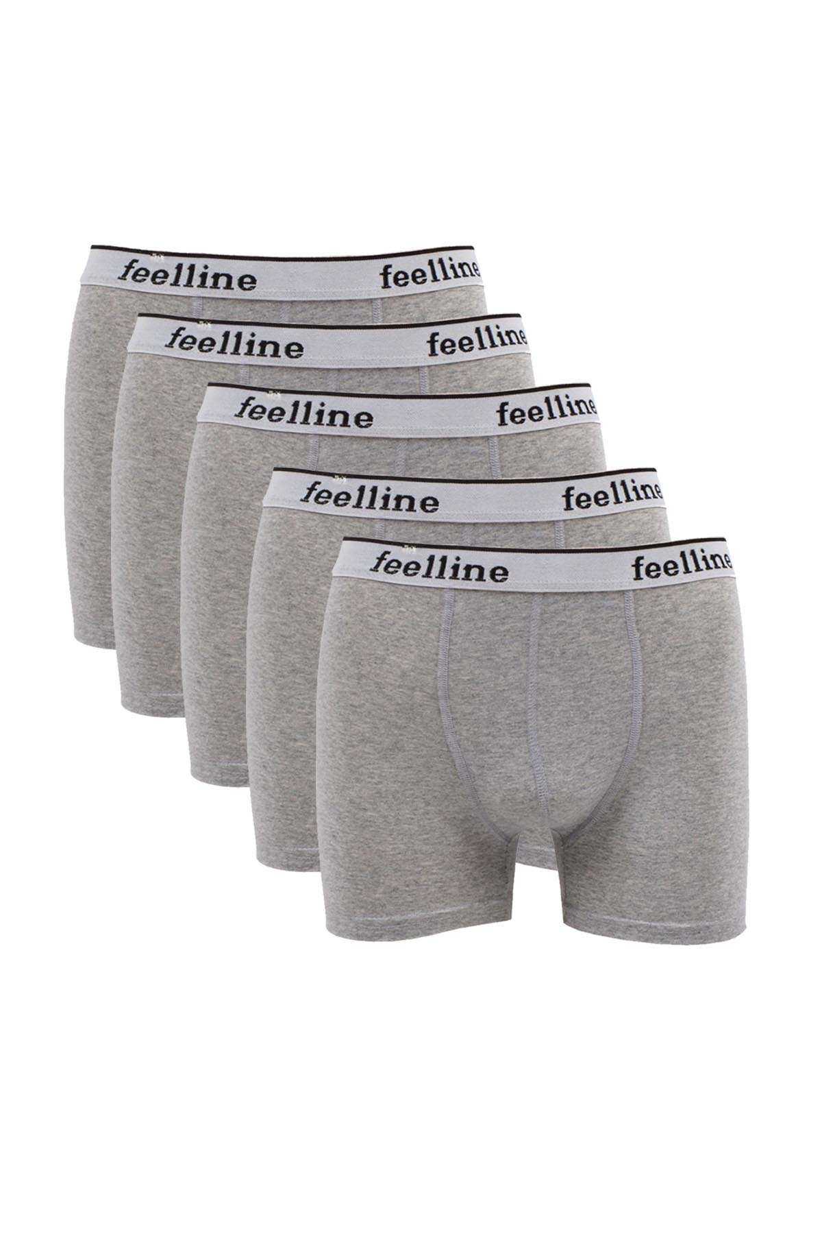 5 pcs Gray Cotton Natural Lycra Men's Boxers