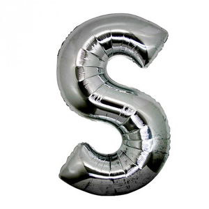 S Letter Foil Balloon Silver Color 40 inch