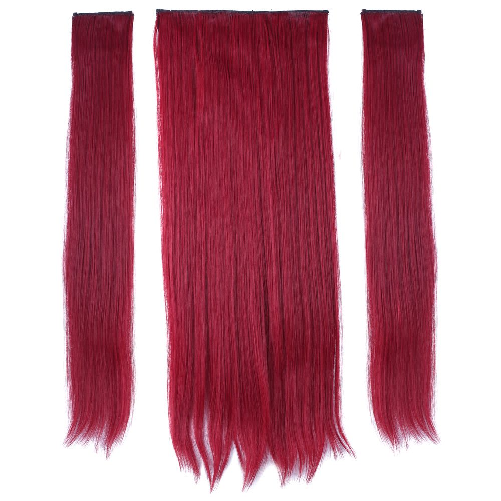 Kanekalon Fiber Synthetic Flat Half Moon + 2 Side Hair Snaps / Red