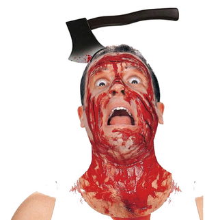 Halloween Bloody Axe Stabbed in the Head Joke Crown