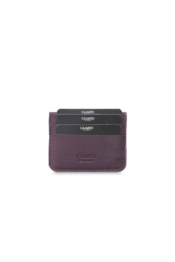 Burgundy Mini Leather Card Holder with Paper Money Compartment