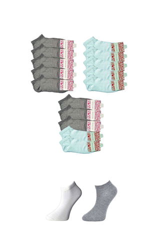 Gray and White Women's Ankle Socks 15 pairs