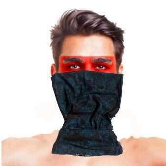 Baf Bandana Multiple Skull Blue Black Mask