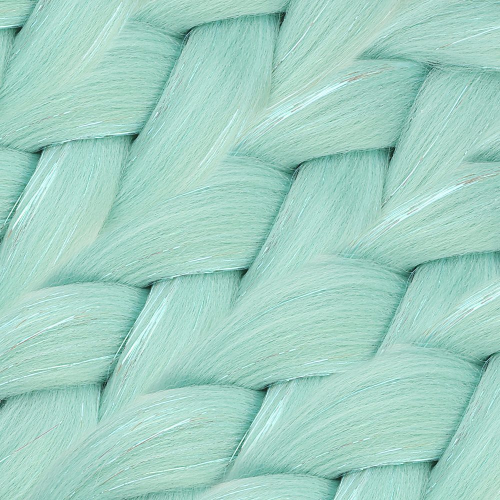 Silvery Water Green Braided Hair 100 Gr.