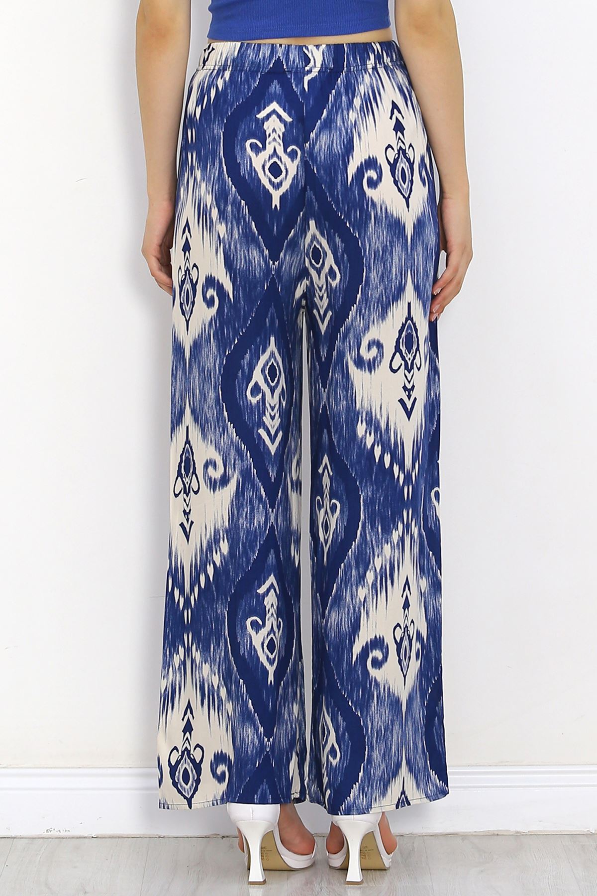 Patterned Woven Trousers NavyBluecru