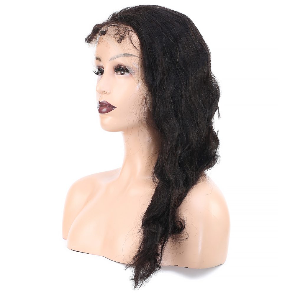 Front Lace Real Hair Tulle Wig Wavy / Natural / 60/65cm