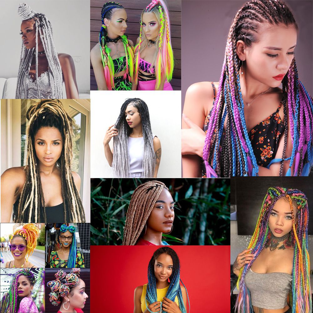 Synthetic Hair For Afro Braid And Rasta / Neon Pink