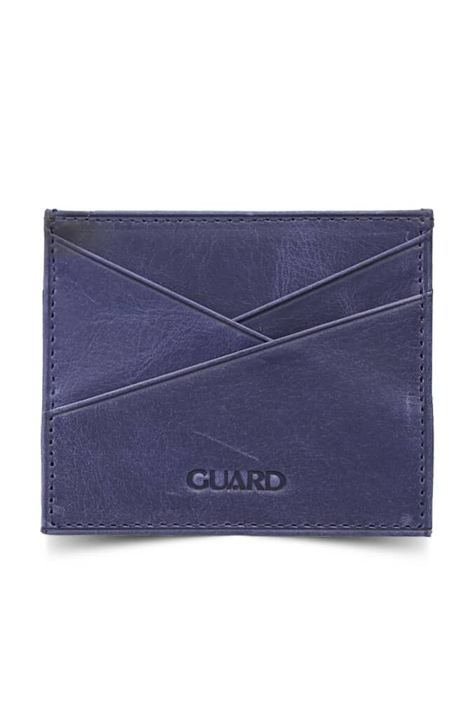 Antique Navy Blue Genuine Leather Card Holder