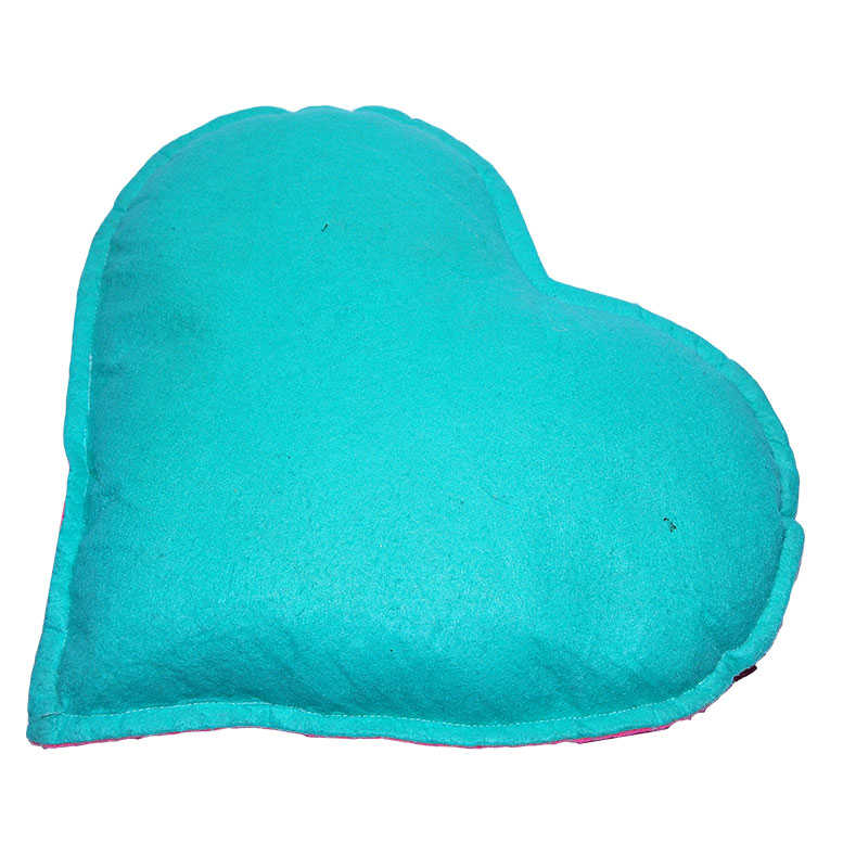 Heart Patterned Natural Rock Salt Pillow Green - Pink 2-3 Kg