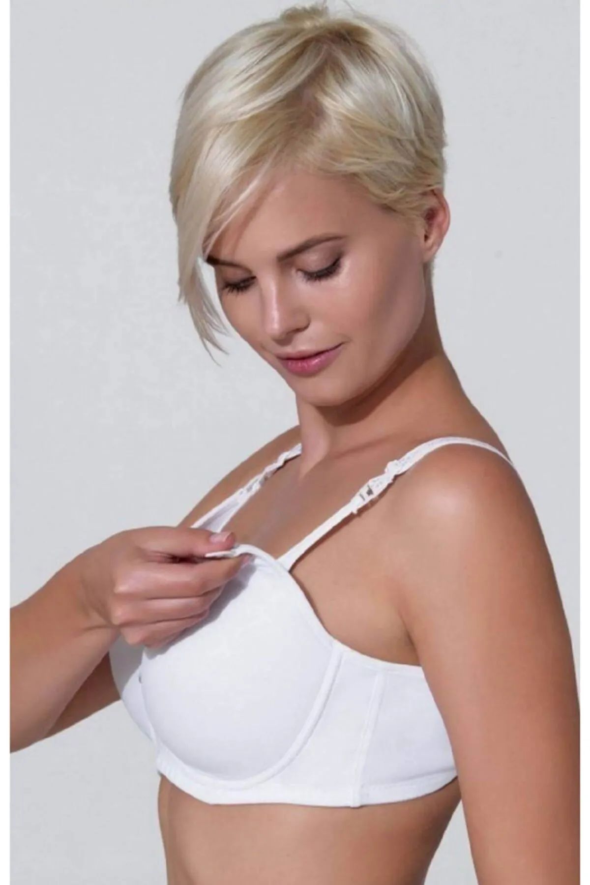 Women's White Sponge Covered Puerperium Nursing Bra 4950