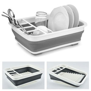 Countertop Folding Dish Dryer with Spoon Compartment