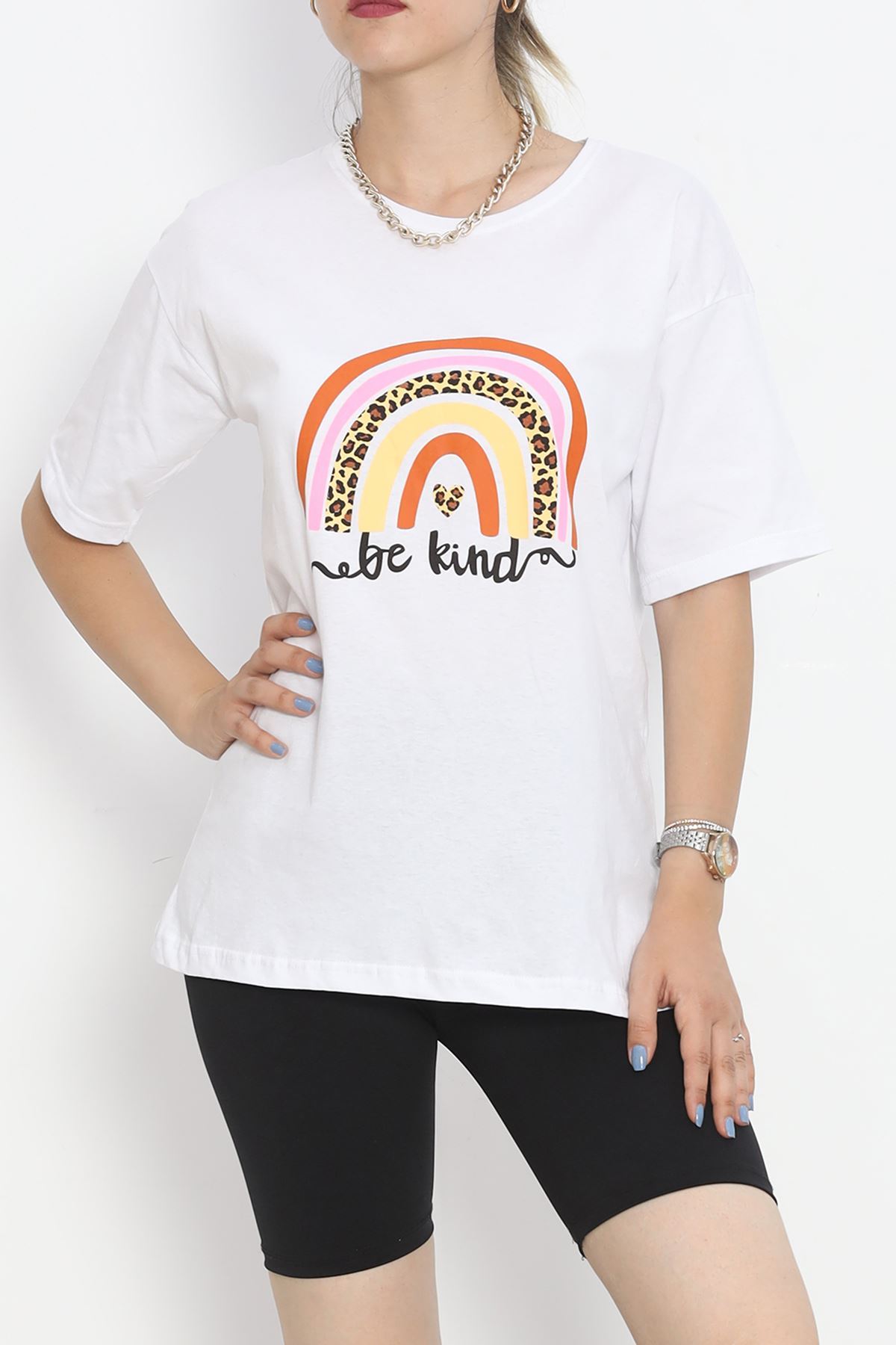 Printed Crew Neck T-Shirt White