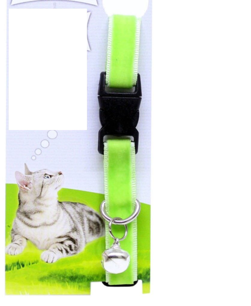 Velvet Textured Adjustable Cat Collar with Rattle