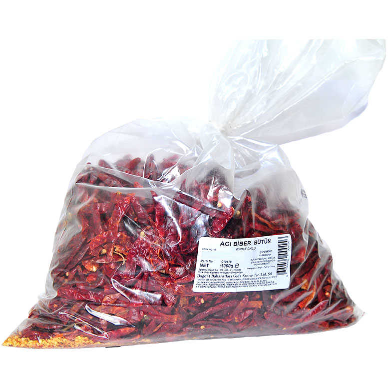 Very Hot Pepper Poison Hot Whole Pepper 1000 Gr Package