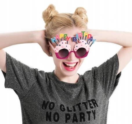 Happy Birthday Printed Party Glasses Fuchsia 17x11 cm