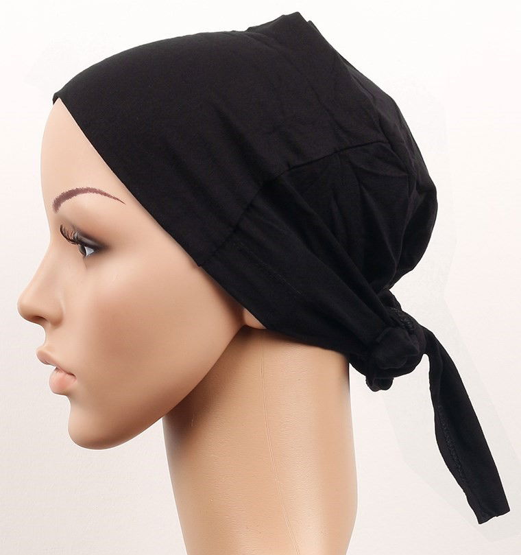 Hijab Bonnet with Seamless Ties - Bandana with Ties