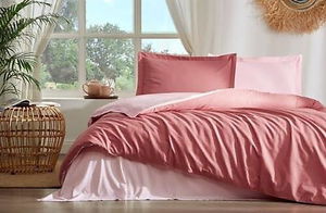 Özdilek Double Ranforce Duvet Cover Colourist Dark Coral Light Coral